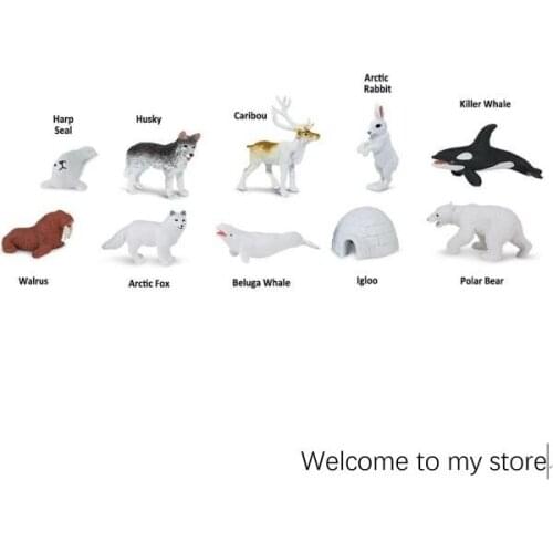 Pvc figure Polar bear fox rabbit sea lion toy model set