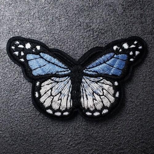 Butterfly (Size:5.0x8.0cm) DIY Cloth Badges Embroidered Applique Sewing Badge Clothes Stickers Apparel Accessories