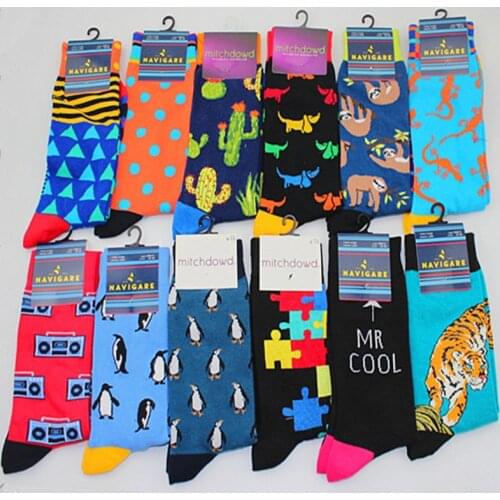 New Creativity animal plant pattern socks Giant panda Tiger Swallow Cartoon men women sock Fashion casual happy novelty socks