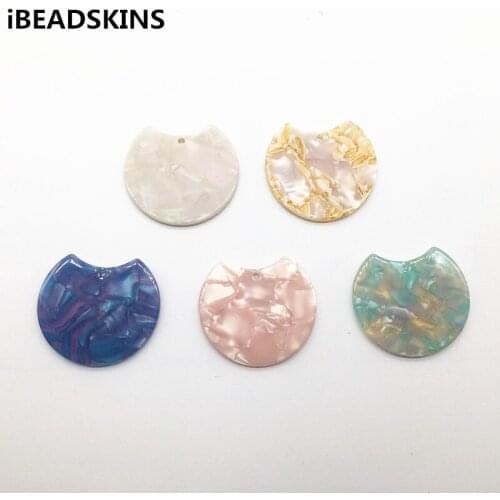 New arrival! 37x30mm 50pcs/lot acetic acid round-shape charms for earrings accessories/Earring parts Jewelry Findings making