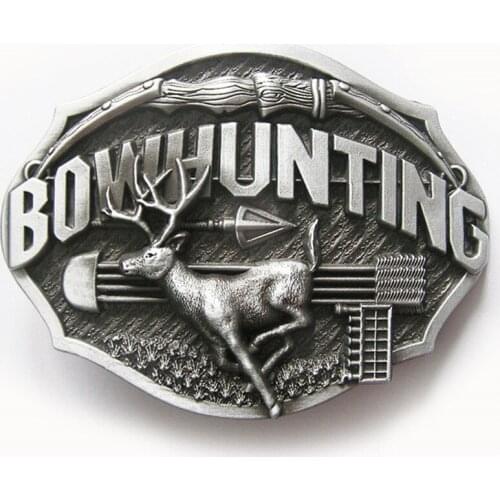 New Vintage Western Wildlife Bowhunting Deer Belt Buckle Gurtelschnalle Boucle de ceinture BUCKLE-AN004AS