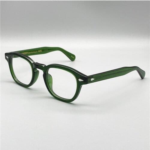 Johnny Depp Glasses Men Women Computer Goggles Clean Lens Brand Vintage Acetate Optical Glasses Frame Male Business Eyeglasses
