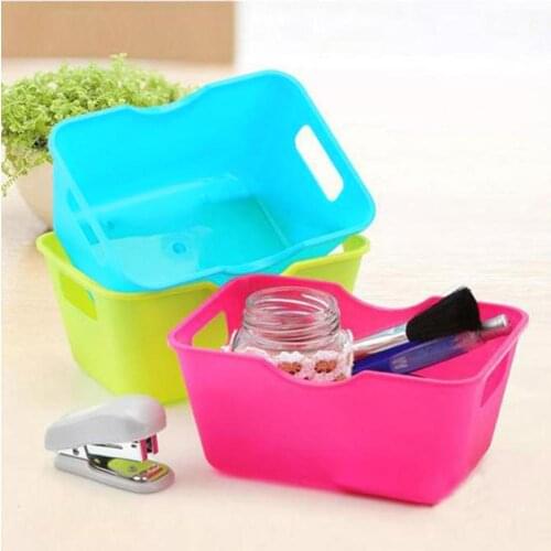 Plastic Desktop Storage Basket Box Cosmetic Stationery Sundries Container Bin Home Office Makeup Organizer