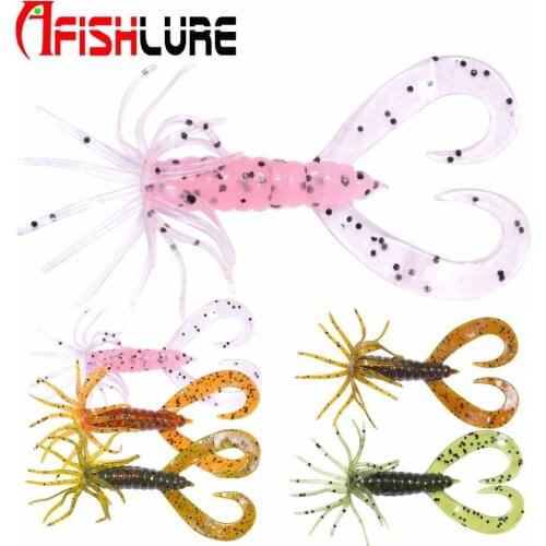 Fishing Lure 75mm 2.9g Double Tail Beard Soft Lure 6pcs/lot Soft Bait Bass Bait Panfish Carp Silicon Rubber Soft Bait Curly