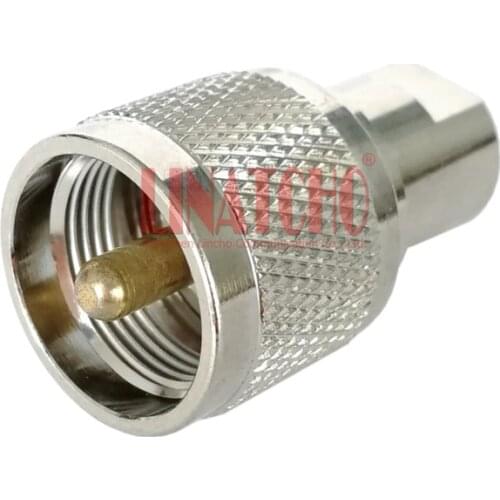RF Coaxial 50 Ohm Brass Straight UHF M PL259 Male Plug to FME Male Plug Connector