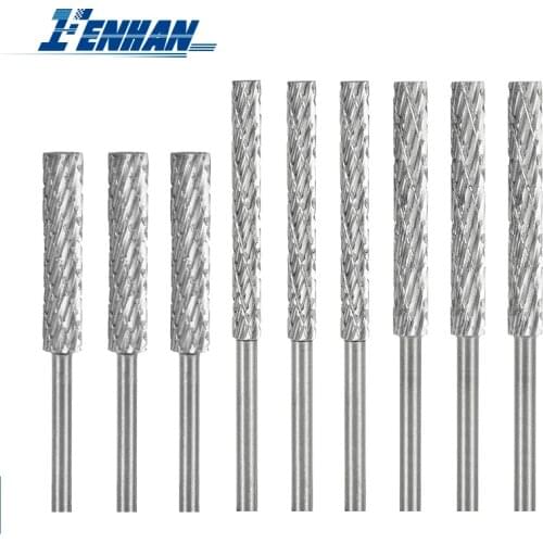 HSS Rotary File 3x3/4/5/6mm Rotary Burr Cutter for Dremel Rotary Wordworking Tool Double Cut Rotary Burr Grinding Head