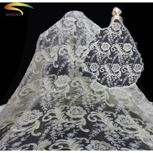 Swiss classis white women wedding dress lace embroidery materials