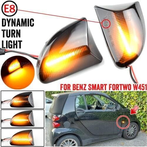 2pcs LED Dynamic Side Marker Fender Light Turn Signal Light For Mercedes Benz Smart Fortwo W451Coupe Cabrio Amber Turn Lamp