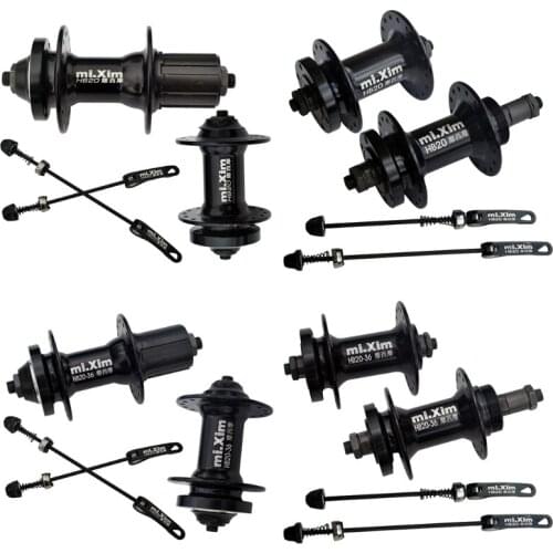 Bicycle Axle Wheel Hub - 32 36H Front and Rear Bike Hub Set, Aluminum Alloy Quick Release Lever Skewers Axle, 1 Set