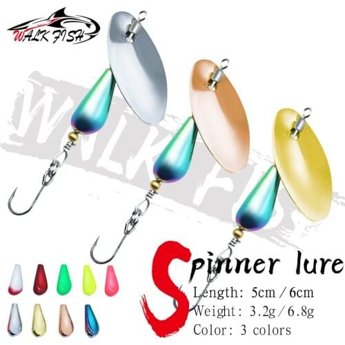 WALK FISH AR-S Rotating Spoon Spinner Bait 3.2g/6.8g Metal Bait Artificial Wobblers CrankBaits Jig Sequin Lure Fishing Tackle