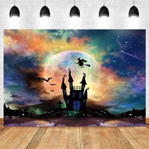 Yeele Halloween Castle Moon Baby Portrait Backdrop Photocall Witch Photography Background For Photo Studio Photophone Photozone