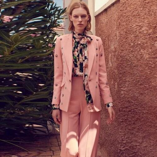 2020 New Fashion Pink Button Sexy Long Sleeve Jackets Pocket Club Casual Women Spring High Quality Coat Dropshipping Wholesale