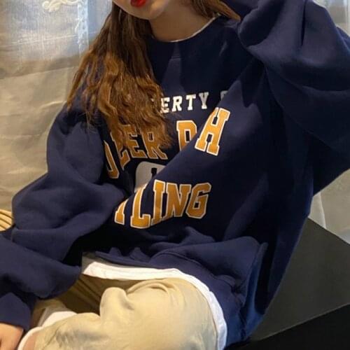 Women Winter Spring Tops Casual Loose Vintage Sweat Shirt Female Sweatshirts Ladie Fashion Warmth Clothing Long Sleeve with Hood