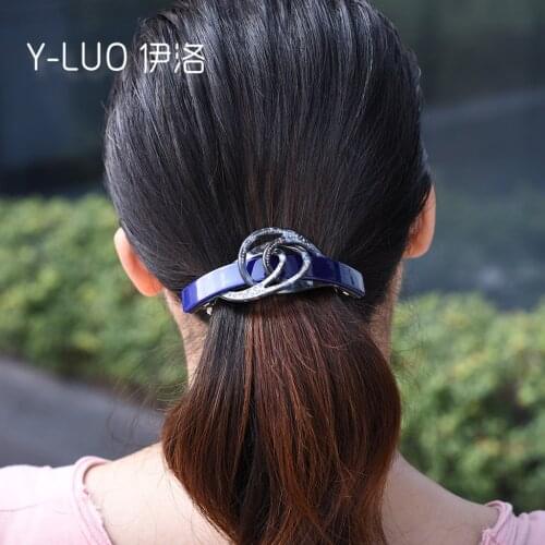 Women hair headwear large cute hair clip ponytail holder barrette rhinestone hair accessories for women