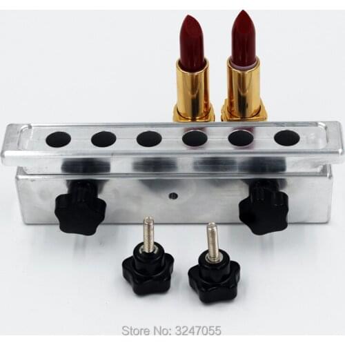 1Set/lot 12.1mm DIY 6 Cavities Aluminum Lipstick Mold, 6Holes High Quality Aluminum Cosmetic Lip Balm Filling Mold, Makeup Tool
