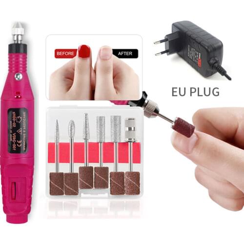 10W 20000RPM Electric Nail Drill Machine Manicure Set Pedicure Machine Drills Accessory Kit Ceramic Nail Drill Bit Nail Tools