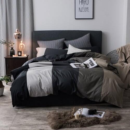 100%Cotton 4pcs coffee grey purple lit Bedding Set twin queen king size kids adults Duvet cover Bed sheets set parure de lit