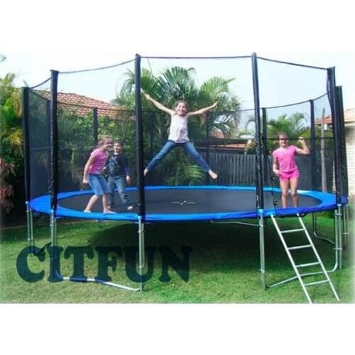 14ft kids trampoline park with ladder,Kids portable indoor outdoor backyard fitness equipment
