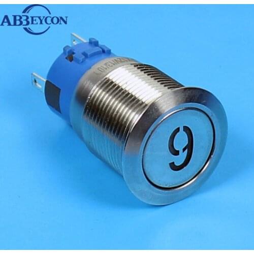 1941Z 19mm Flat round non-lighted words engraving 1NO1NC ON-OFF switch waterproof