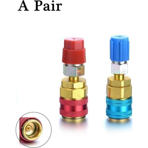 2Pcs Auto Car High And Low R134A Quick Coupler Adapters Air Conditioning Fitting Refrigerant Tools