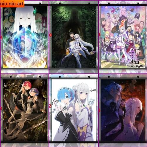 Diamond Painting Anime Re Zero Kara Hajimeru Isekai Seikatsu Emilia Diamond Mosaic Cross Stitch Kits Home Decor