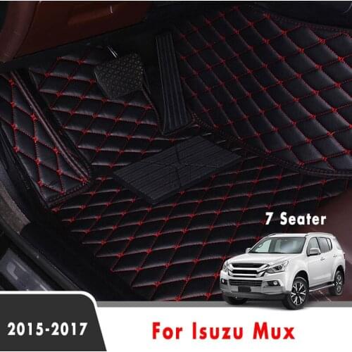 LHD Car Floor Mats For Isuzu Mu-x Mux 2018 2017 2016 2015 2014 (5 seater) Auto Interior Leather Carpets Waterproof Styling