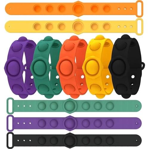 Bracelet Fidget Popper Stress Relief Wristband Fidget Wearable Push Poping Bubble Sensory Fidget Hand Finger Press Wristbands