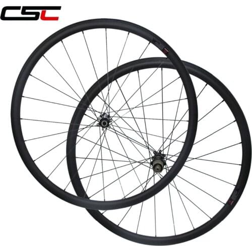 CSC Disc Carbon Wheel With D411SB/D412SB Straight Pull Hub Tubular Or Clincher Cyclocross U Shape Disc Brake Wheelset 6 Bolts
