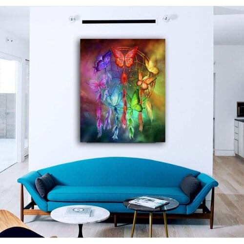 DIY colorings pictures by numbers with Colorful butterfly dream shop picture drawing Relief painting by numbers framed Home