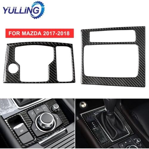 For Mazda 3 Axela 2013 - 2019 Car Center Console Decorative Sticker Multimedia Panel Trim Carbon ABS Fiber Car Styling Sticker