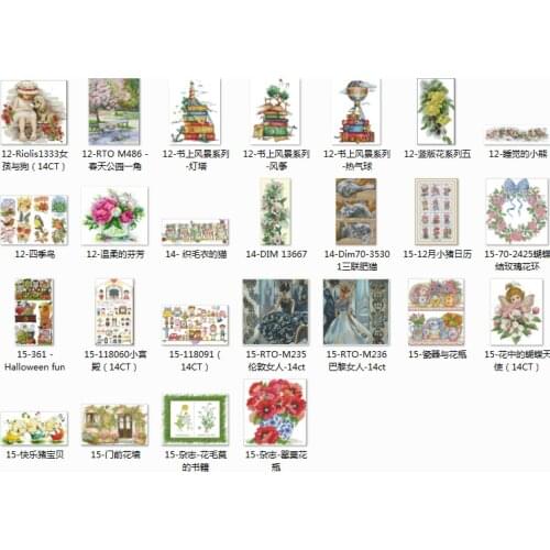 Top selling 10.99usd Flowers new 1 Counted Cross Stitch 11CT 14CT 18CT DIY Chinese Cross Stitch Kits Embroidery Needlework Sets