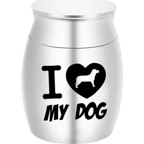 I Love My Dog Carved Love Heart Engraving Cremation Urn for Ashes Dog Ash Jewelry Memorial Keepsake Pendant
