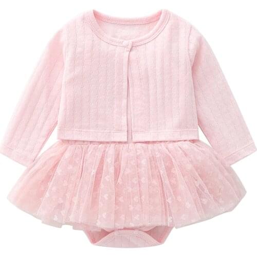 Baby Girls Bodysuits Sets 2pcs Spring And Autumn 2021 Newborn Princess Clothes 0-18m Comfortable Long Sleeve Clothing Ins Infant