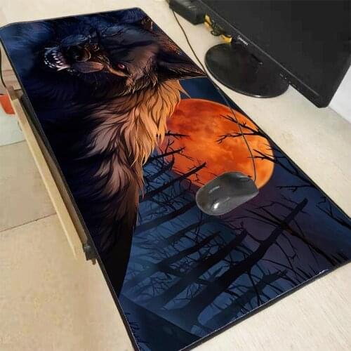 Gaming Animal Mouse Pad Anime Wolf Large Multiple Size Mousepad Gamer Accessories XXL Rubber PC Computer Keyboard Desk Mat