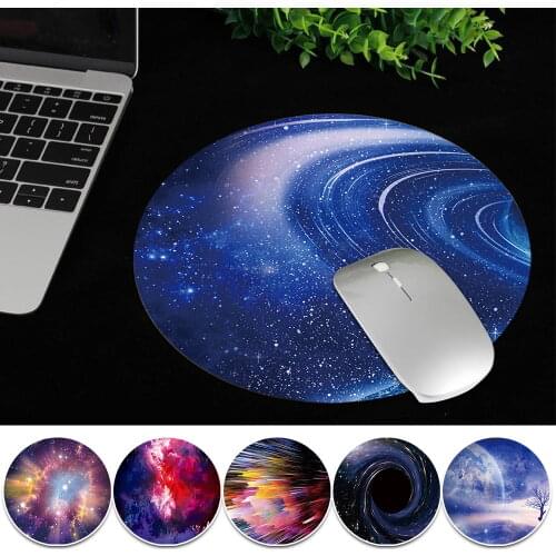 New Mouse Pads Non-slip Gaming Mousepad MacBook/Xiaomi/Lenovo/Huawei Laptop Mouse Mat Space Pattern Small Round Desk Mat