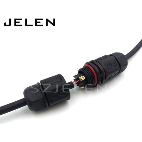 L20 3T, 4 pin Waterproof power connector,IP67, No soldering waterproof cable connector, straight connector