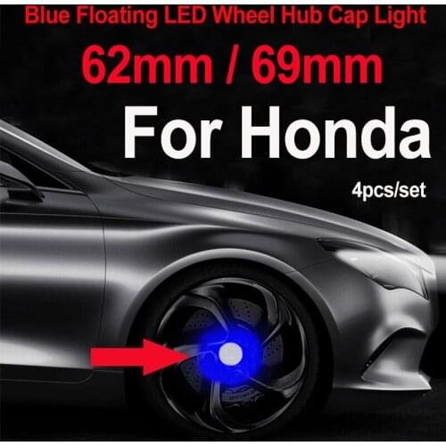 4pcs Car Wheel Hub Lamp Blue/RGB Light Floating Illumination LED Cover 62mm 69mm For CRV Civic Accord CITY Fit Pilot Crossroad