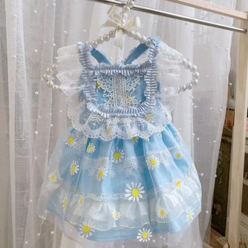 Summer Dog Dress Thin Lolita Princess Wedding Skirt Pomeranian Teddy Bichon Chihuahua Small Dog Clothes Pet Cats Dog Clothing