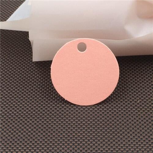 200Pcs/Lot Lovely Packaging Labels Round Diameter 3cm Pink Hang Tags Kraft Paper Label Cute Blank Tag Label Paper Tags Favors