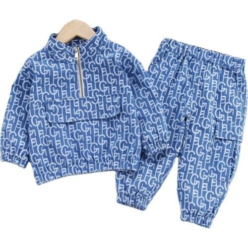 Fashion Baby Clothes Autumn Children Girls Clothing Boys Letter Casual Jacket Pants 2Pcs/Sets Toddler Sport Costume Kids Outfits