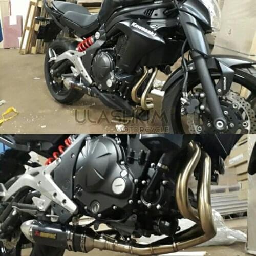 Motorcycle Exhaust Full System Original Carbon Fiber Muffler DB Killer Slip On For KAWASAKI ER6N 2012 2013 2014 2015