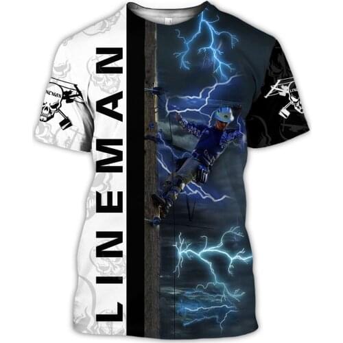 PLstarCosmos NewFashion 3DPrint Roofer Lineman Arborist Job Art Worker Unisex Men/Women Harajuku Streetwear Short Sleeve Tshirt1