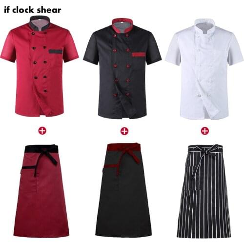 New Wholesale High quality Kitchen Chef Restaurant Uniform Shirt Service Bakery Breathable Man Chef Dress Chef Jacket Black Red
