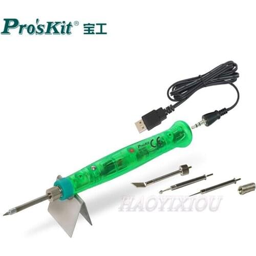 ProsKit SI-169U 3D Printing Finishing Maintenance Soldering Iron Group Tools Kit 8W Handheld USB Electric Soldering Iron Set