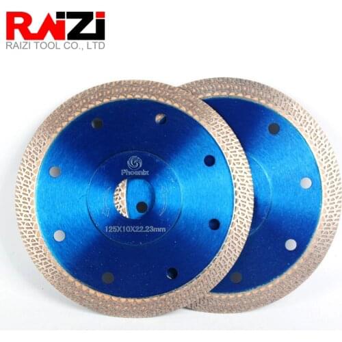 Raizi 2pcs 115/125mm Diamond Mesh Turbo Diamond Saw Blade Porcelain Tile Hot Press Sintered Rim Segment Cutting Disc
