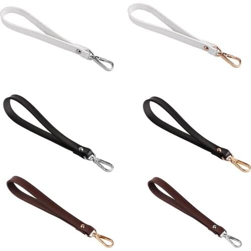 Genuine Leather Wrist Strap Hand-Free Metal Swivel Trigger Buckle Wristlet for Purse Clutch Wallet Detachable Replacement Belt