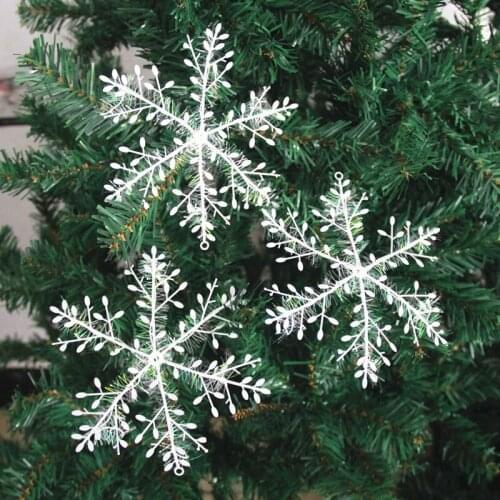Christmas decoration and decoration snowflake Christmas tree pendant 11CM snowflake 3 pieces of Christmas supplies winding snowf