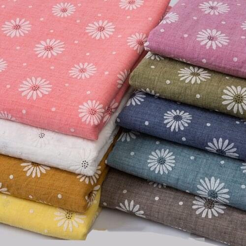 50cmx140cm Printing Fresh Floral Twill Cotton Fabric DIY Childrens Wear Cloth Make Bedding Quilt Decoration Home 180g/m Plain