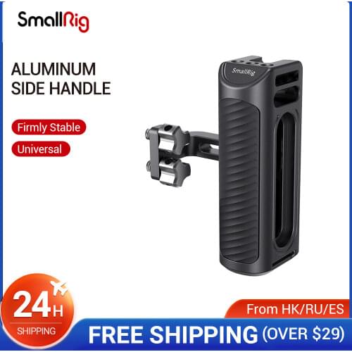 SmallRig Aluminum Universal Side Handle For Camera Cage Featuring Two 1/4" Thread Holes With 18mm Distance On The Side 2425