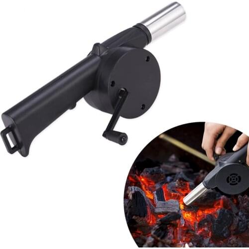 1pcs Stainless Steel Outdoor Barbecue Fan Hand-cranked Air Blower BBQ Grill Fire Bellows Tools Picnic Camping Accessories